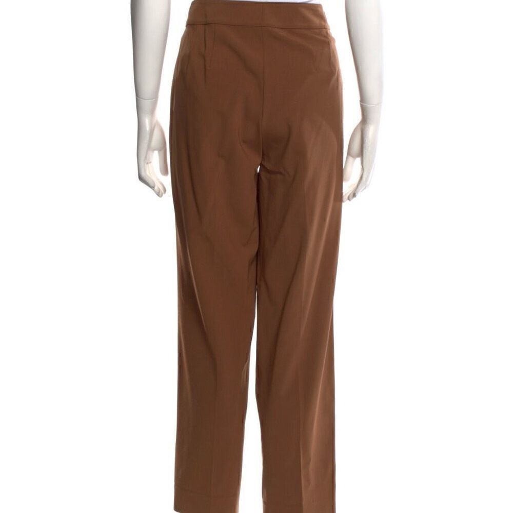 St. John Straight Leg Mid Rise Trouser Pants Press Pleats in Brown Women’s 10 - Picture 11 of 11
